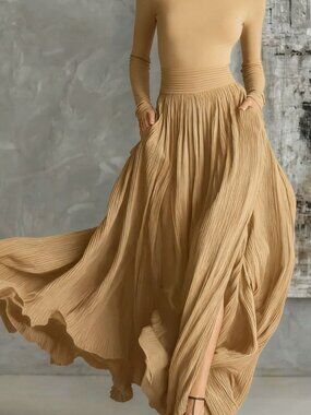 Elegant Retro Light Luxury Slim Fit Midi Dress – Women’s Long Sleeve